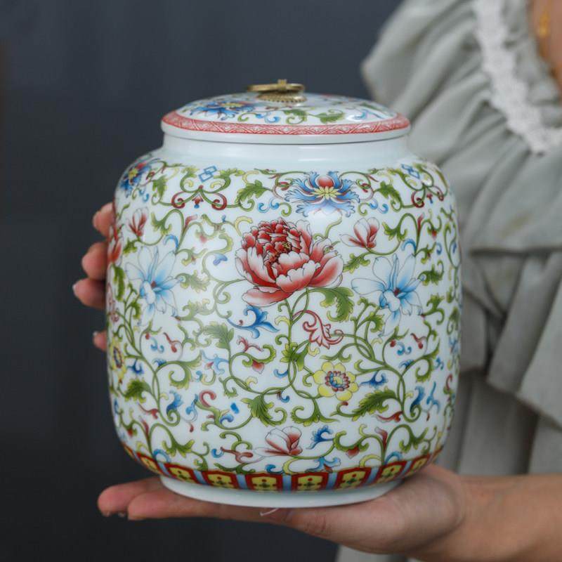 茶叶罐陶瓷密封罐家用存茶罐大号装储存罐中式茶叶盒储茶罐空罐,餐饮具,茶叶罐,淘宝优惠券,粉丝福利购,淘宝优惠卷
