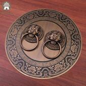 彷古大门中式 纯铜门环兽头拉手把手覆古圆形拉环门栓锁扣插销配件