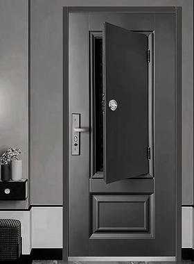 上海a级深灰色门中门大通风透气窗C级防盗家用门