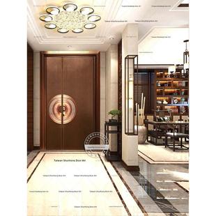 台湾铜门屋门入口门双门纯铜门入口双门家中式婆婆防盗门