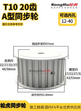 EAR71-T10500-20-A-N-d12孔至40孔T1020齿同步带轮铝合金同步齿轮