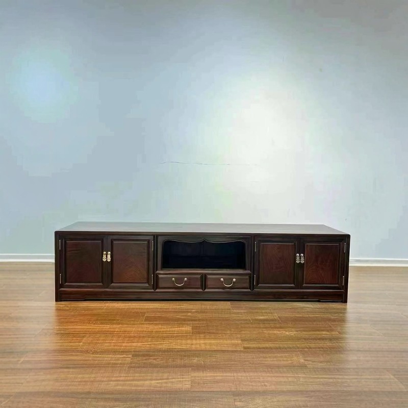 老挝大红酸枝电视柜明清实木雕刻榫卯烘干地柜交趾黄檀红木视听柜