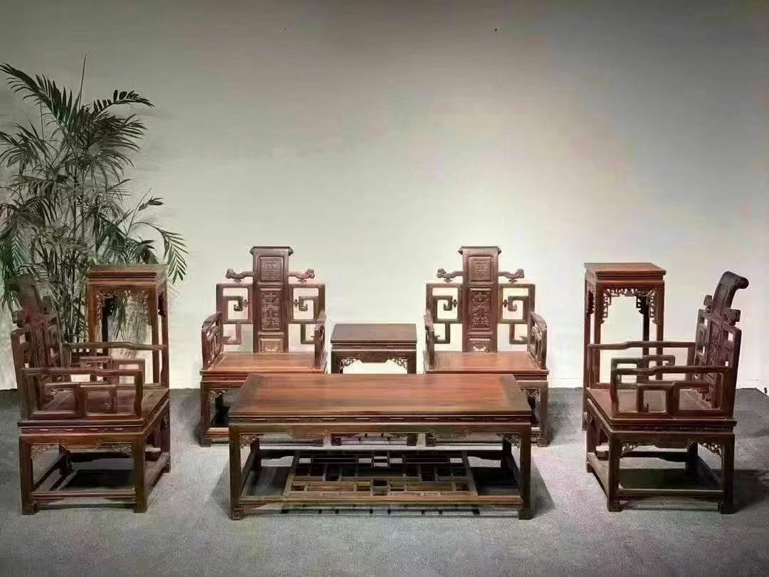 大红酸枝交趾黄檀八件套沙发家用客厅仿古复古明清古典榫卯结构