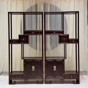 红木博古架大红酸枝古玩底座多宝架中式 风古典风收纳好物家居必备