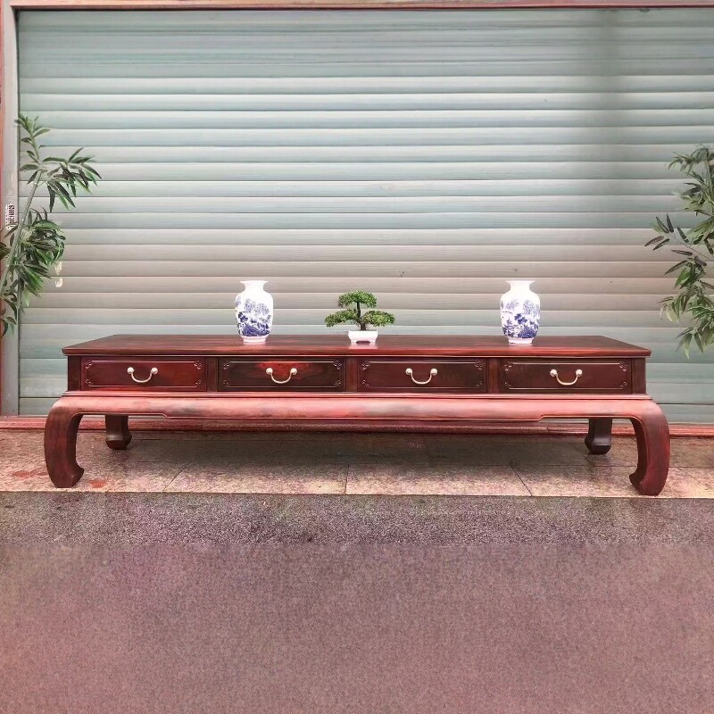 红木家具交趾黄檀电视机柜客厅地柜储物柜老挝大红酸枝明式玄关柜