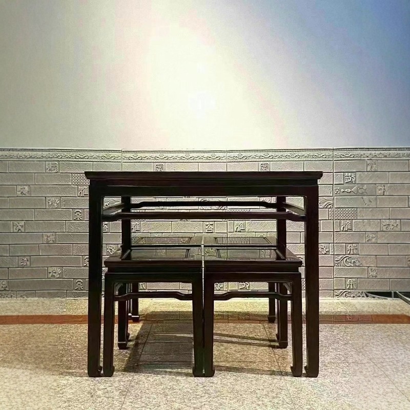 老挝大红酸枝休闲桌椅餐桌官帽椅红木阳台棋牌桌交趾黄檀实木现货