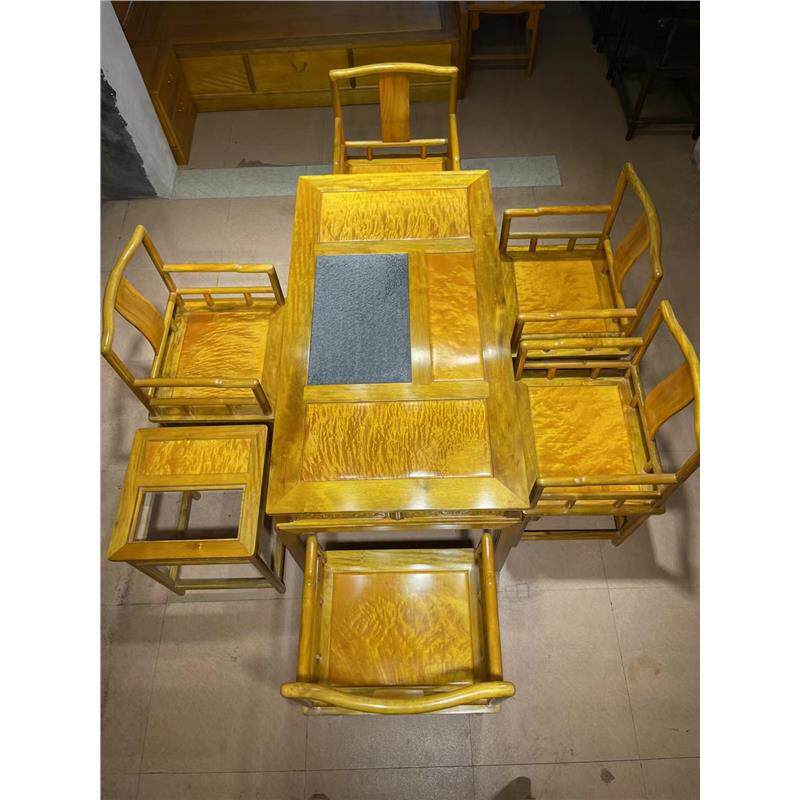 桢楠正宗红木家具泡茶实木楠木阴沉古典茶桌金丝台家用小叶中式新