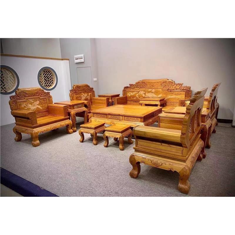 红木家具中式金丝沙发椅子整装客厅实木组合古楠木孔雀简约古典