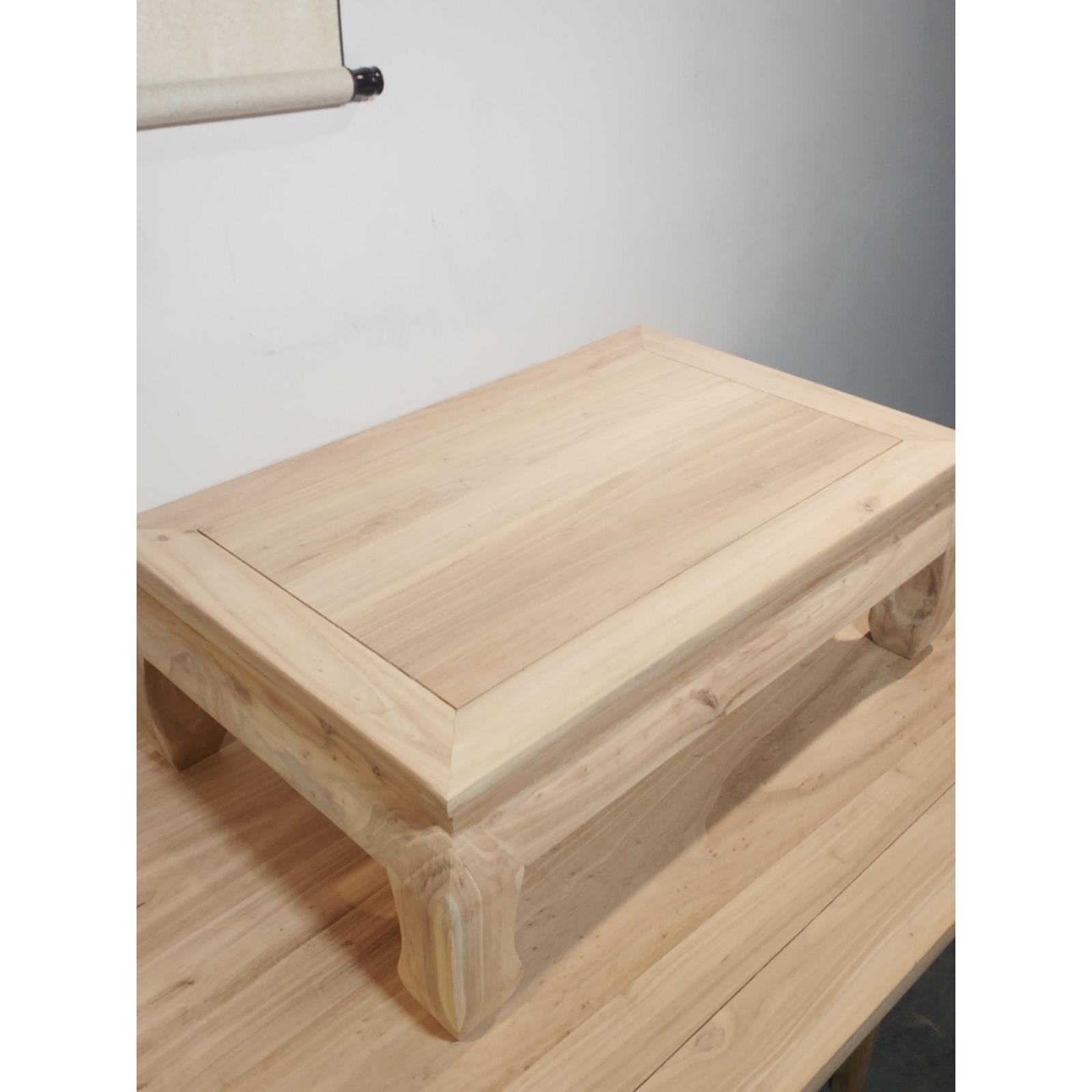 全实木老榆树炕桌小咖啡桌短桌纯实木家具白茬白空白榻榻米