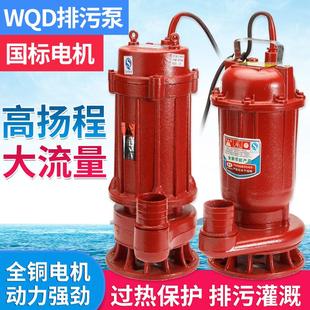 污水泵化粪池抽粪家用220V排污泵农用抽水机2寸高扬程2.5寸潜水泵