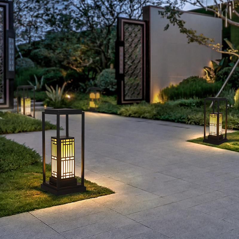 新款直销太阳能草坪灯新中式户外防水花园庭院灯室外别墅园林草地
