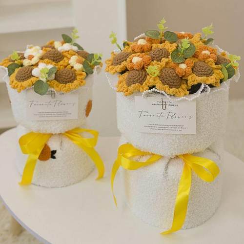 向日葵礼物针织花束生日礼送物闺蜜女友创意编织礼品结婚毕业礼物