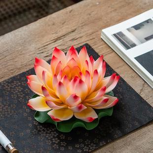 莲花香插陶瓷线香底座禅意摆件客厅室内帝王莲佛堂装 饰品香炉香薰