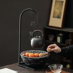 围炉煮茶陶瓷电陶炉提梁壶煮茶器具家用室内配件黑陶壶煮茶壶套装