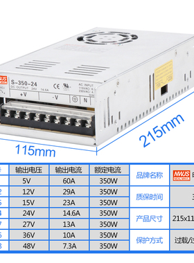 明伟350W开关电源LRS NES S-350-24V14.6A 5V12V15V27V36V 48V70V