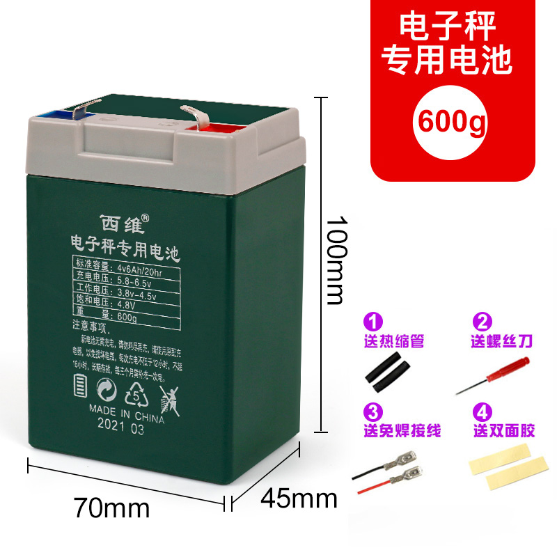 4v6ah/20HR电子秤蓄电池免维护电G子称可充电台秤电瓶电磁超大容