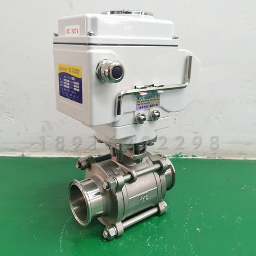 电动快装球阀DN25三片式卡箍卡盘负压真空压缩空气调节阀Q981F-16