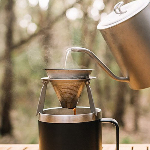 纯钛咖啡过滤器滤网免滤纸超细加密咖啡漏斗可调节支架适配各种杯