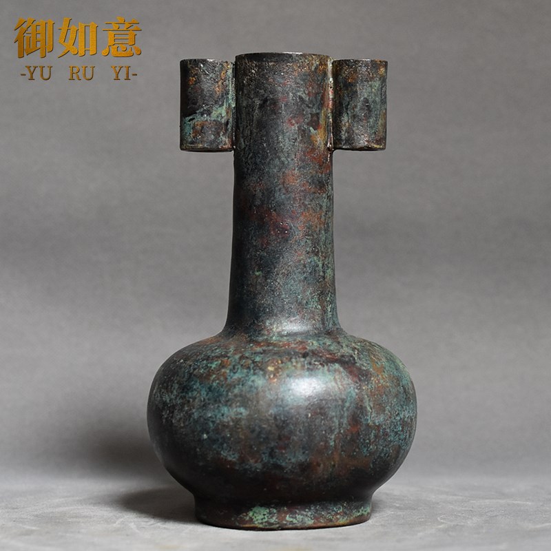 仿古青铜器铜壶摆件投壶汉代铜钫盛酒器桌面礼品工艺品摆件收藏