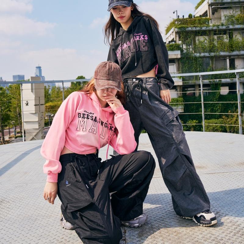 耐磨光泽感伞兵裤工装裤运动裤可调节抽绳大口袋直筒宽松街舞潮流