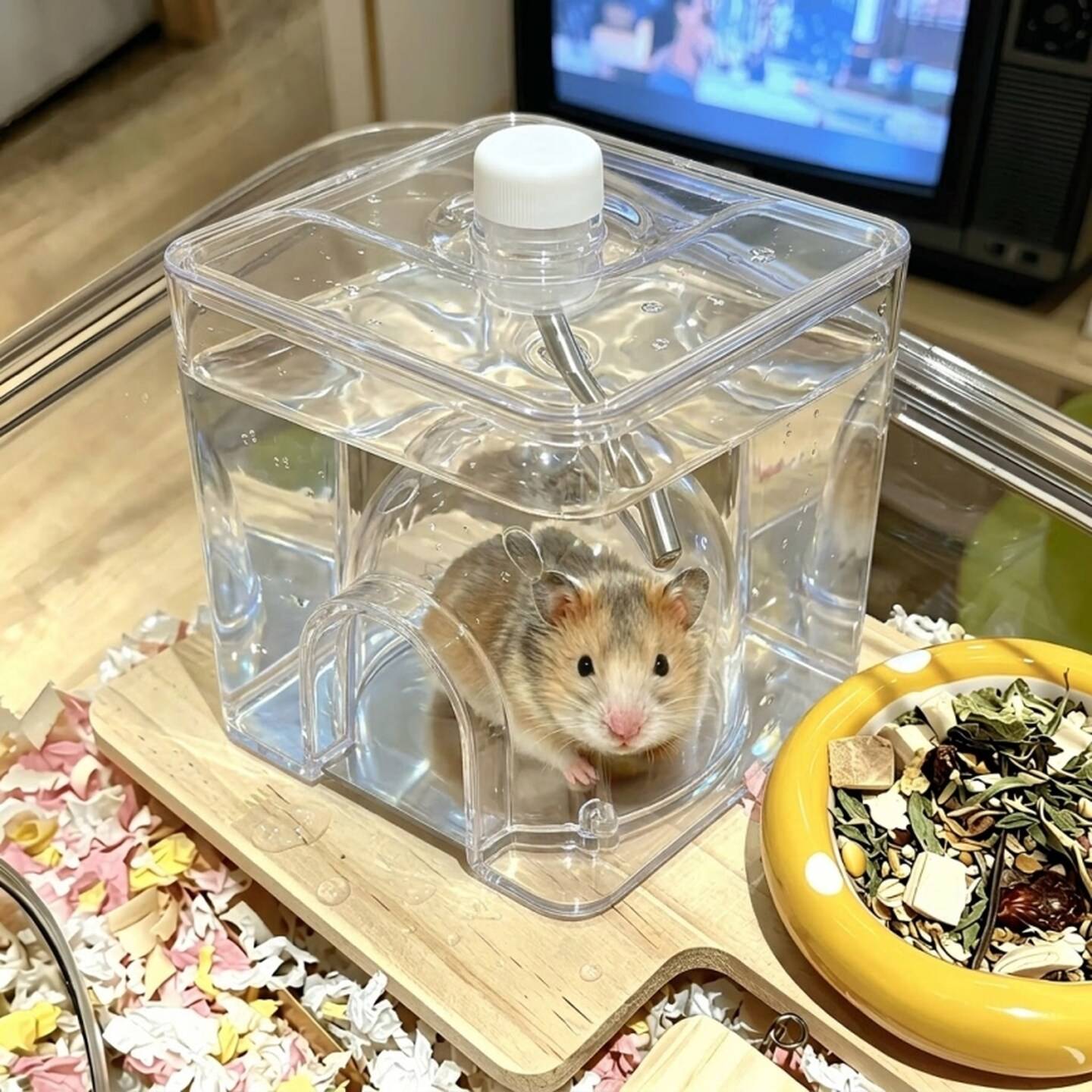 仓鼠降温冰屋神器夏季避暑冰垫金丝熊躲避窝屋造景用品夏天小房子