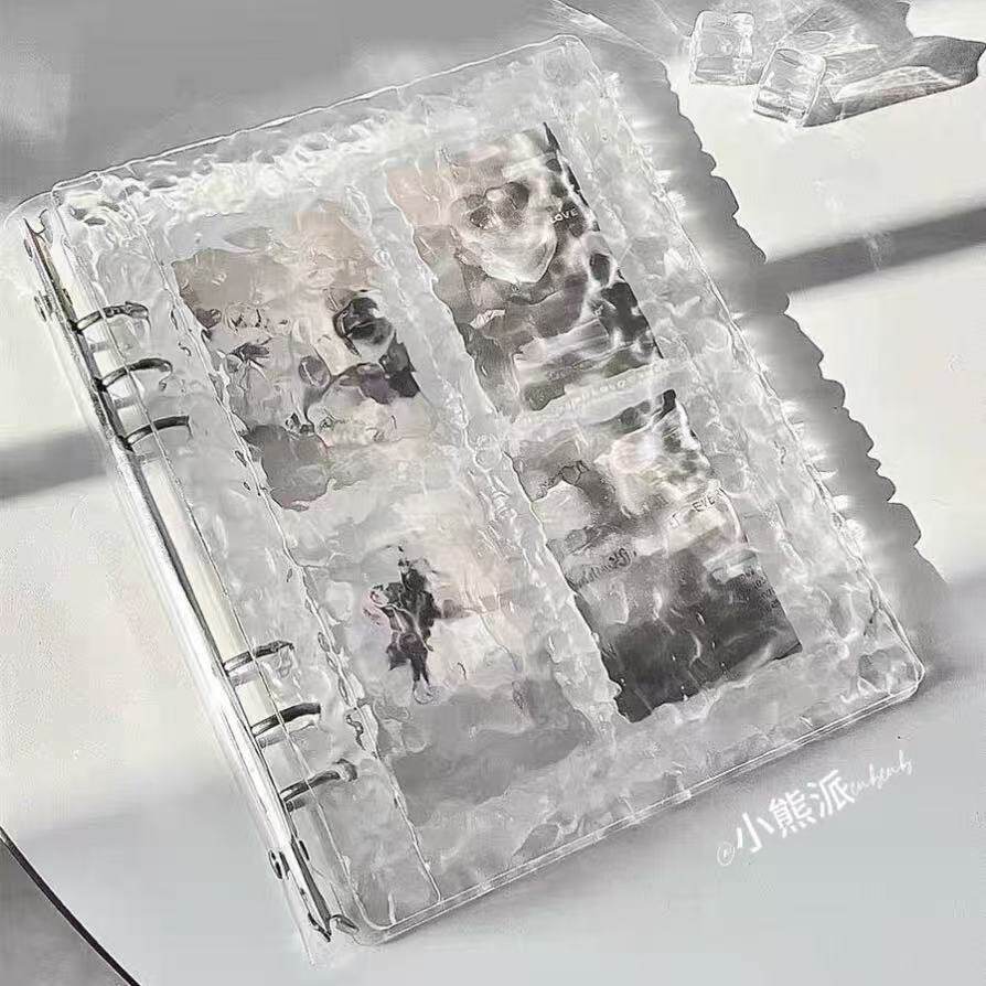 透明水晶波纹卡册A5活页四宫格三寸爱豆拍立得追星小卡相册收纳册