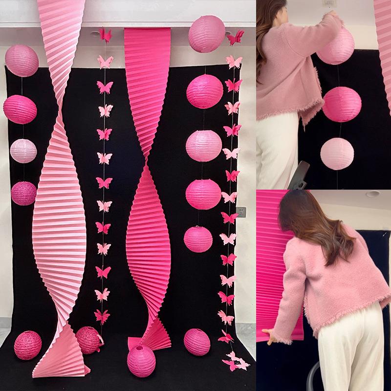 婚房布置套装女方晨袍拍照背景墙黑色幕布结婚新房客厅长条喜装饰