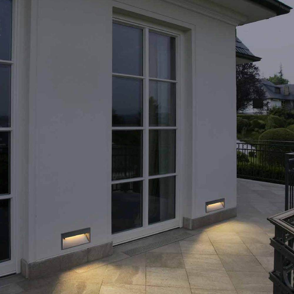 LED地脚灯外壳86型户外防水10W过道楼梯踏步台阶走廊过道踢脚