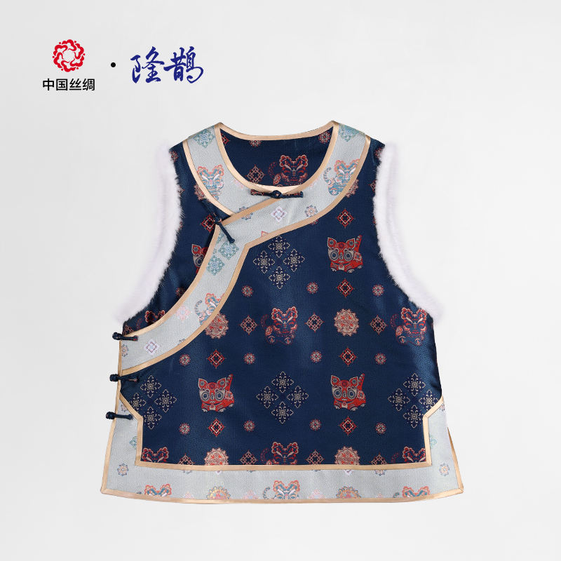 瑞虎灵芝宋锦冬季新款加棉马甲