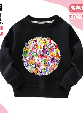 Number Blocks2025数字积木衣服男女童卫衣秋冬卡通印花纯棉上衣