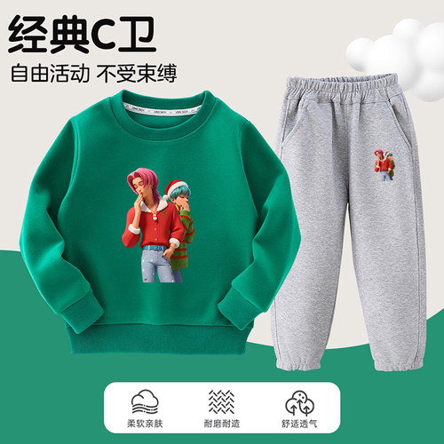 kpopdemonhunters猎魔女团SODA POP衣服男孩长袖上衣女童卫衣套装