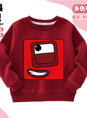 Number Blocks新款数字积木男女童卡通圆领卫衣儿童纯棉宽松打底