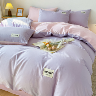 简约纯棉被套单件纯色100全棉双人200x230被罩被芯套被子套四件套