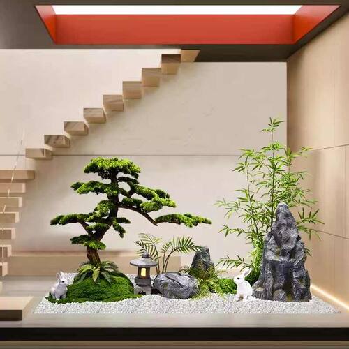 迎客松仿真造景植物户外花园装饰假绿植布置大型室内景观仿真松树