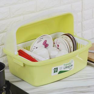 特大号塑料碗柜厨房放碗架沥水架带盖碗碟架碗筷餐具收纳盒置物架