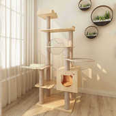 萌助 猫架实木猫树大型猫爬架太空舱猫窝猫咪架子跳台一体猫别墅