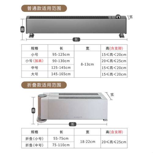 踢脚线取暖器防尘罩折叠暖气扇保护套电暖气罩长方形全包电暖气套