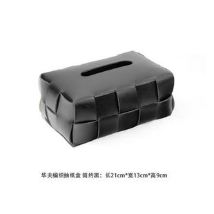 创意多功能 家用车载通用型优质皮革棋盘格拼色纸巾盒简约有趣个性