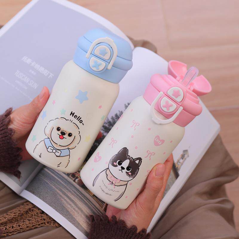 吸管保温杯高颜值不锈钢水杯女士儿童带吸管便携学生大人孕妇杯子