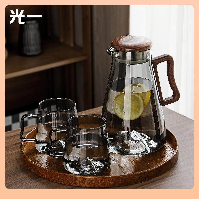 光一玻璃冷水壶家用耐高温防爆大容量凉水杯茶壶客厅装水扎壶套装