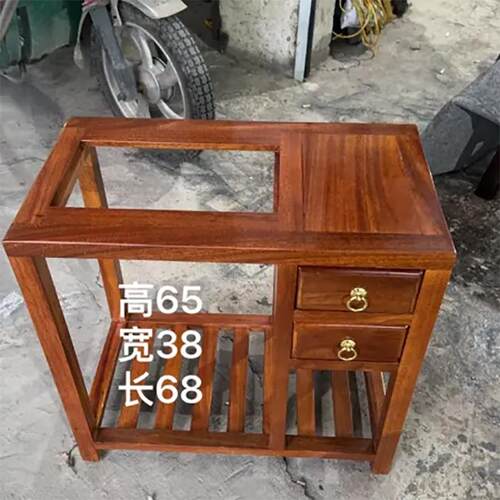 实木茶水柜花梨木茶水架茶台桌边柜茶桌水柜一体中式边柜一体