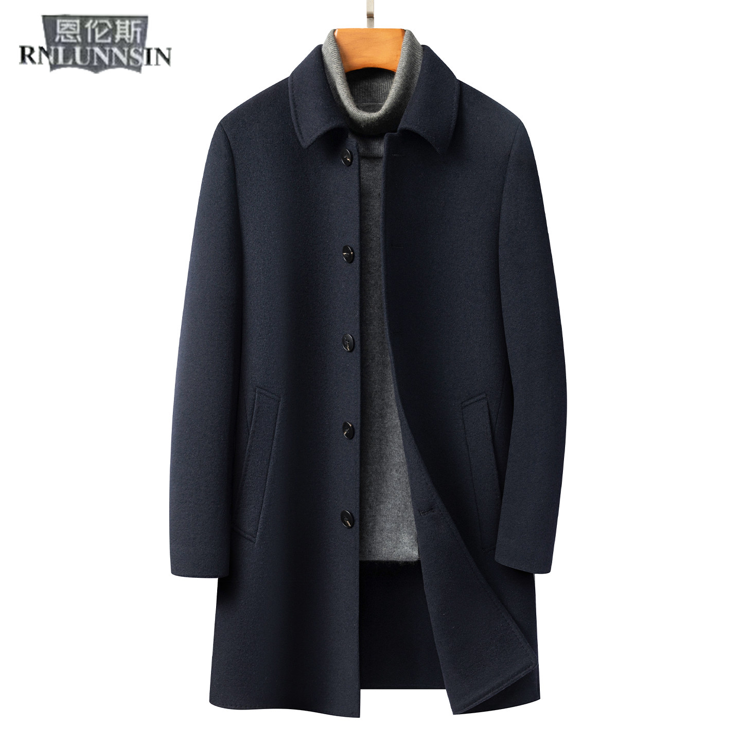 羊毛呢大衣男士中长款翻领商务休闲行政男装冬新款高端外套双面绒,男装,毛呢大衣,淘宝优惠券,粉丝福利购,淘宝优惠卷