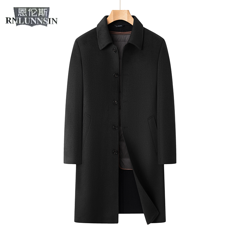 羽绒服中长款羊毛大衣白鸭绒内胆