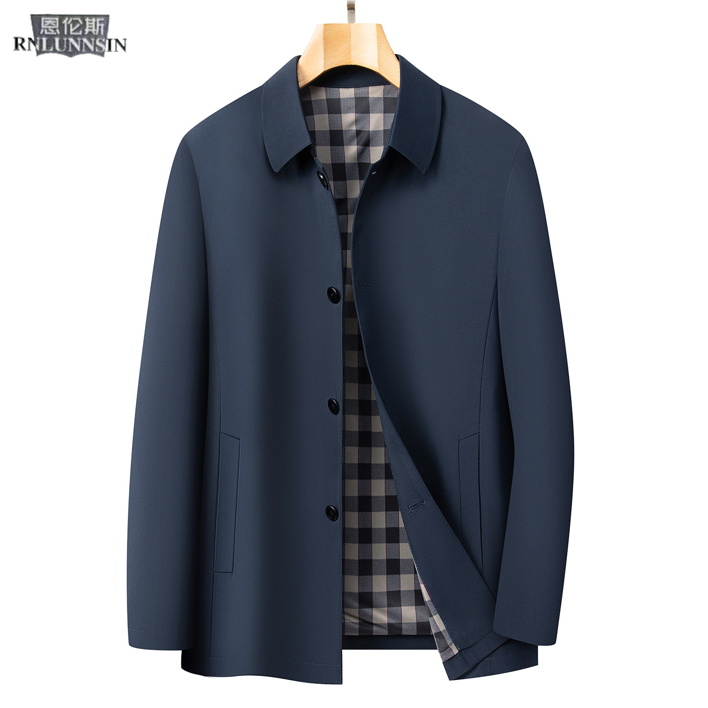 高端休闲外套男士常规翻领扣子上班通勤男装2025新款商务行政夹克