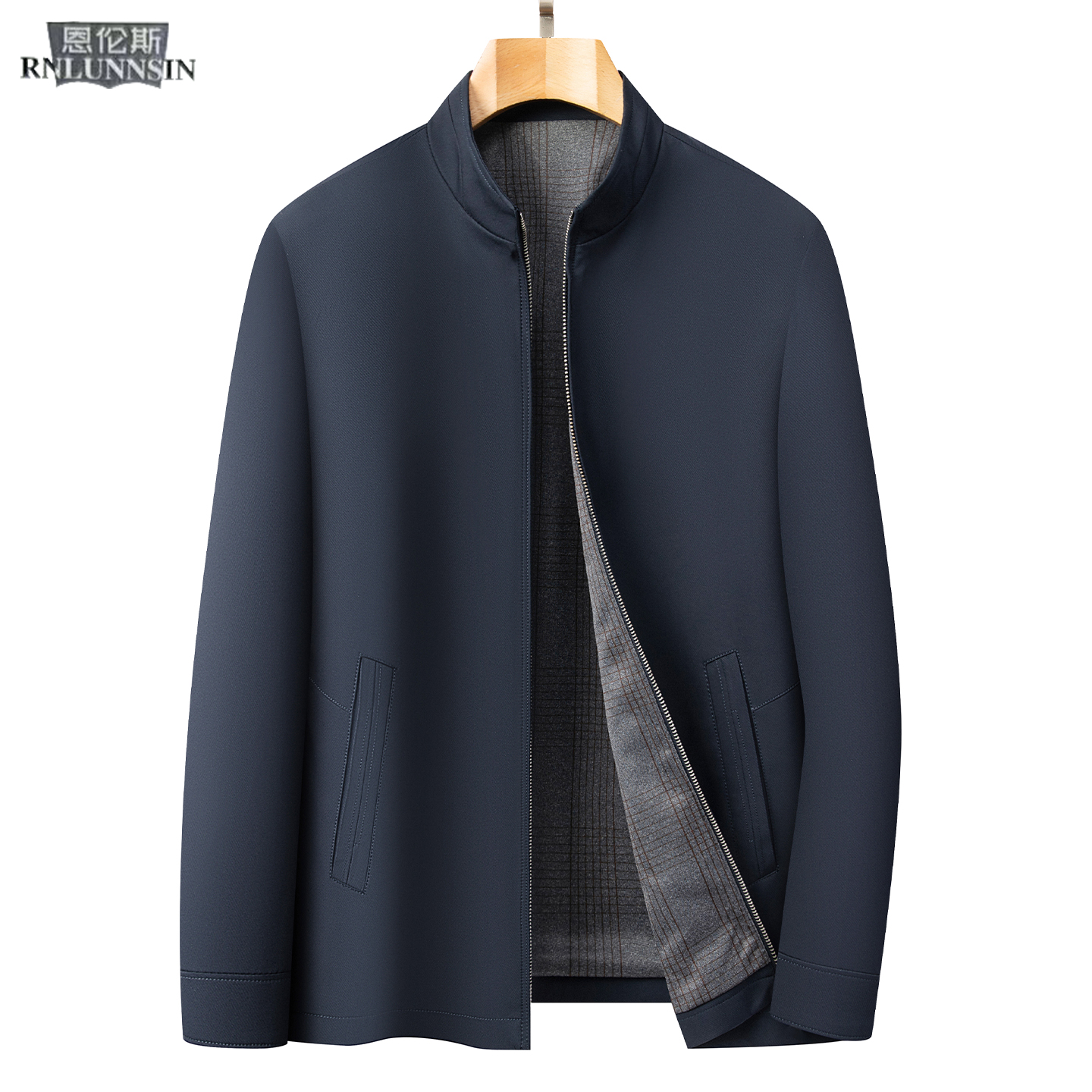 中年休闲夹克常规款立领行政外套