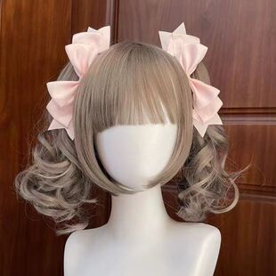 Lolita发饰可爱发夹双马尾对夹立体蝴蝶结侧边夹日系jk头饰萝莉萌