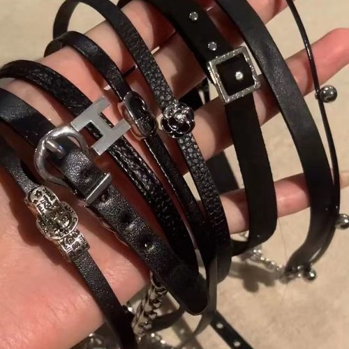 小众设计感黑色皮带扣choker日常百搭脖子配饰短款项圈极简颈环女