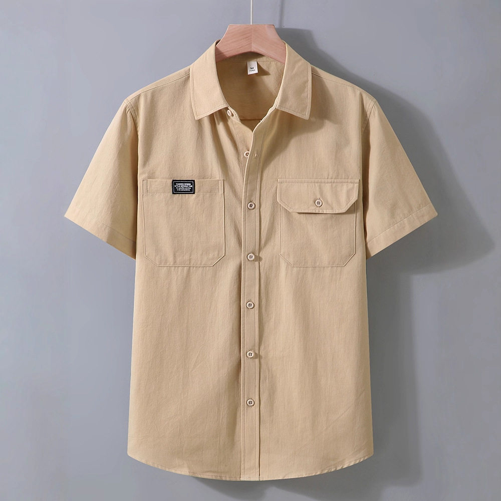1515高级感日系短袖衬衫男夏季新款宽松大码工装衬衣痞帅翻领上衣,男装,衬衫,淘宝优惠券,粉丝福利购,淘宝优惠卷