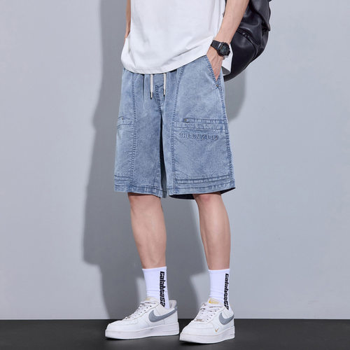 休闲短裤男新款夏季时尚百搭柔软亲肤纯色拼接宽松显瘦男装裤子