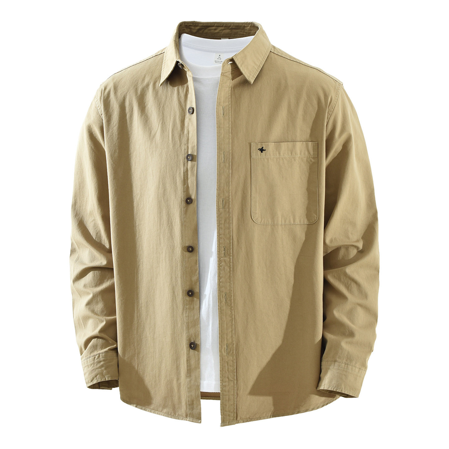 7952日系潮流刺绣长袖衬衫男士时尚百搭文艺休闲宽松上衣一件代发,男装,衬衫,淘宝优惠券,粉丝福利购,淘宝优惠卷